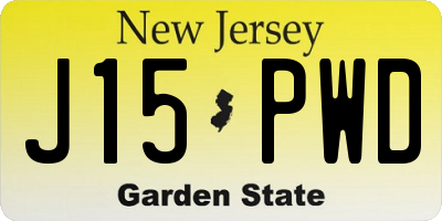 NJ license plate J15PWD