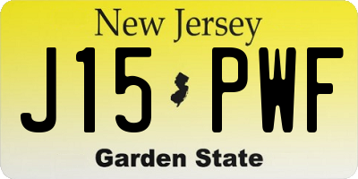 NJ license plate J15PWF