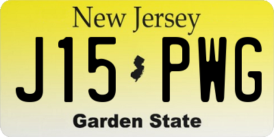 NJ license plate J15PWG