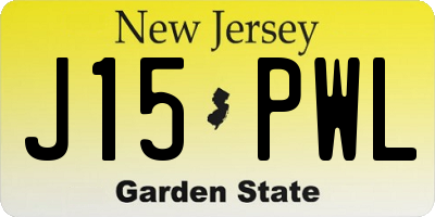NJ license plate J15PWL