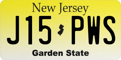 NJ license plate J15PWS