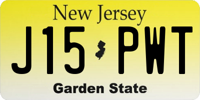 NJ license plate J15PWT