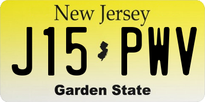 NJ license plate J15PWV
