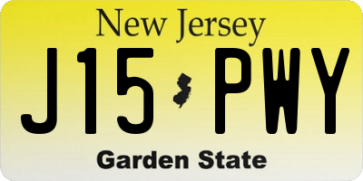 NJ license plate J15PWY