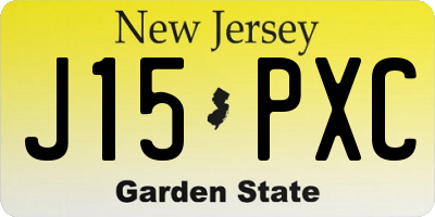 NJ license plate J15PXC