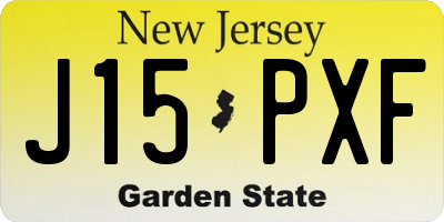 NJ license plate J15PXF
