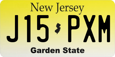 NJ license plate J15PXM