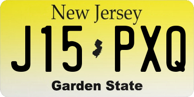 NJ license plate J15PXQ