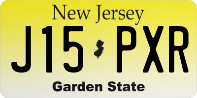 NJ license plate J15PXR