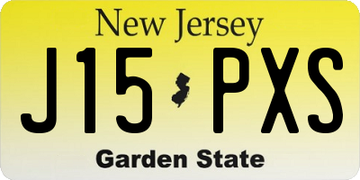 NJ license plate J15PXS