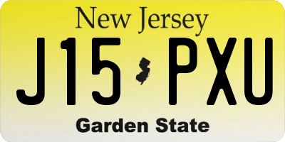 NJ license plate J15PXU