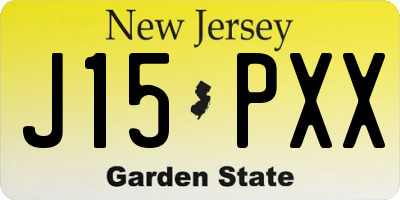 NJ license plate J15PXX