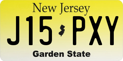 NJ license plate J15PXY