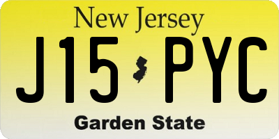 NJ license plate J15PYC