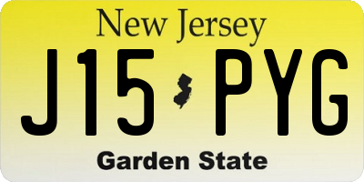 NJ license plate J15PYG