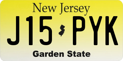 NJ license plate J15PYK