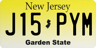 NJ license plate J15PYM