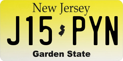 NJ license plate J15PYN