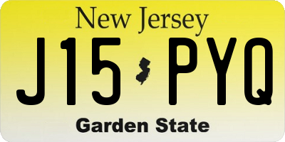 NJ license plate J15PYQ