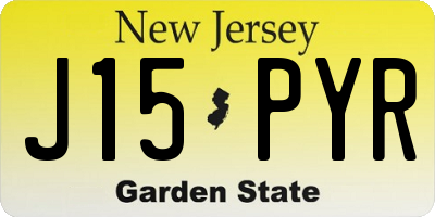 NJ license plate J15PYR