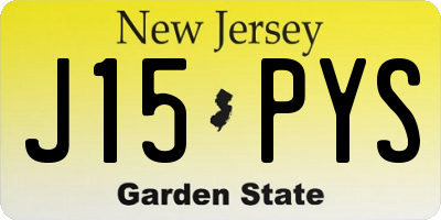 NJ license plate J15PYS