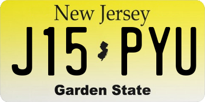 NJ license plate J15PYU