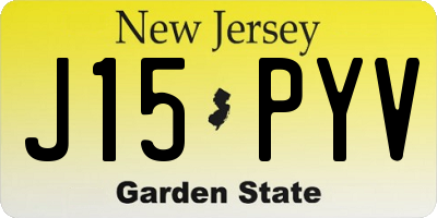 NJ license plate J15PYV