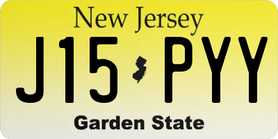 NJ license plate J15PYY