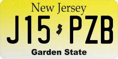 NJ license plate J15PZB