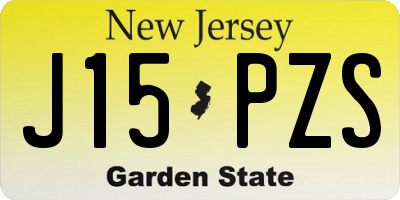 NJ license plate J15PZS