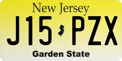 NJ license plate J15PZX