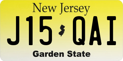 NJ license plate J15QAI