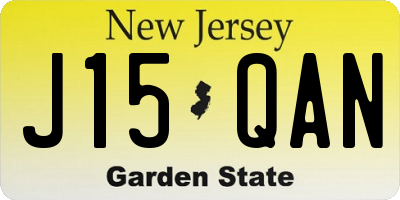 NJ license plate J15QAN