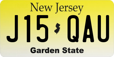 NJ license plate J15QAU