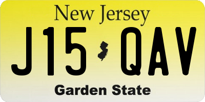 NJ license plate J15QAV