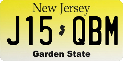 NJ license plate J15QBM