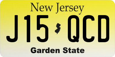 NJ license plate J15QCD