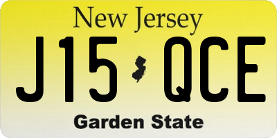 NJ license plate J15QCE