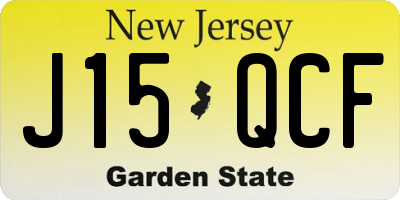 NJ license plate J15QCF