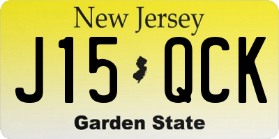 NJ license plate J15QCK