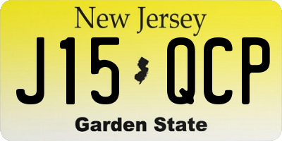 NJ license plate J15QCP