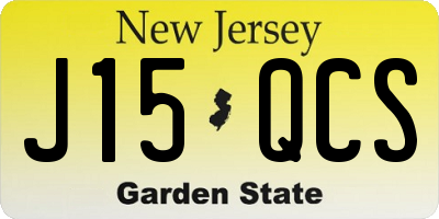 NJ license plate J15QCS