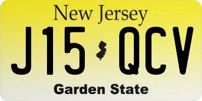 NJ license plate J15QCV