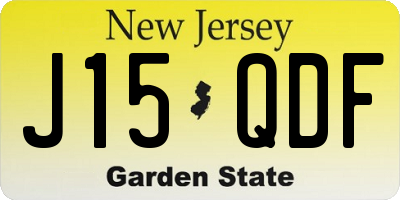 NJ license plate J15QDF