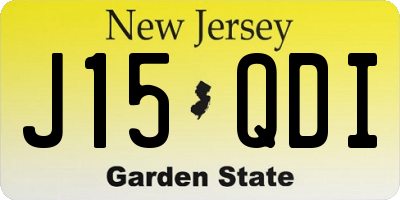 NJ license plate J15QDI
