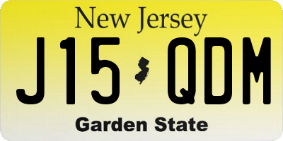 NJ license plate J15QDM
