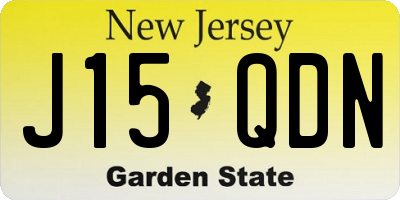 NJ license plate J15QDN