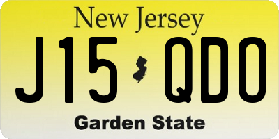 NJ license plate J15QDO