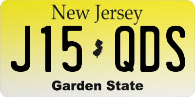 NJ license plate J15QDS