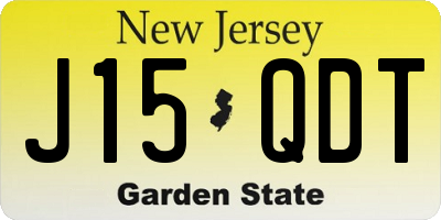 NJ license plate J15QDT